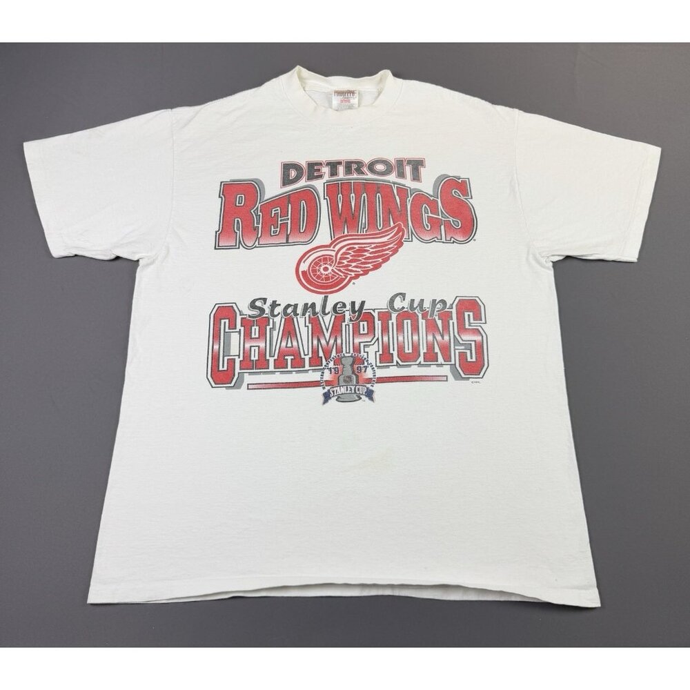 Rare Vintage 90s 1997 Detroit Red Wings Stanley Cup Champions NHL Hockey XL Tee